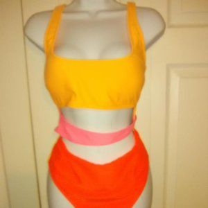 XHILARATION Women's Orange One-Piece Swimwear